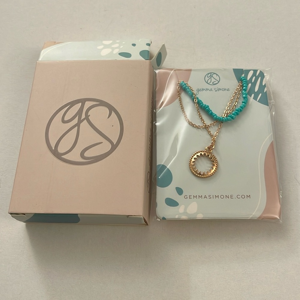 New Gemma Simone Turquoise Stone Necklace J27